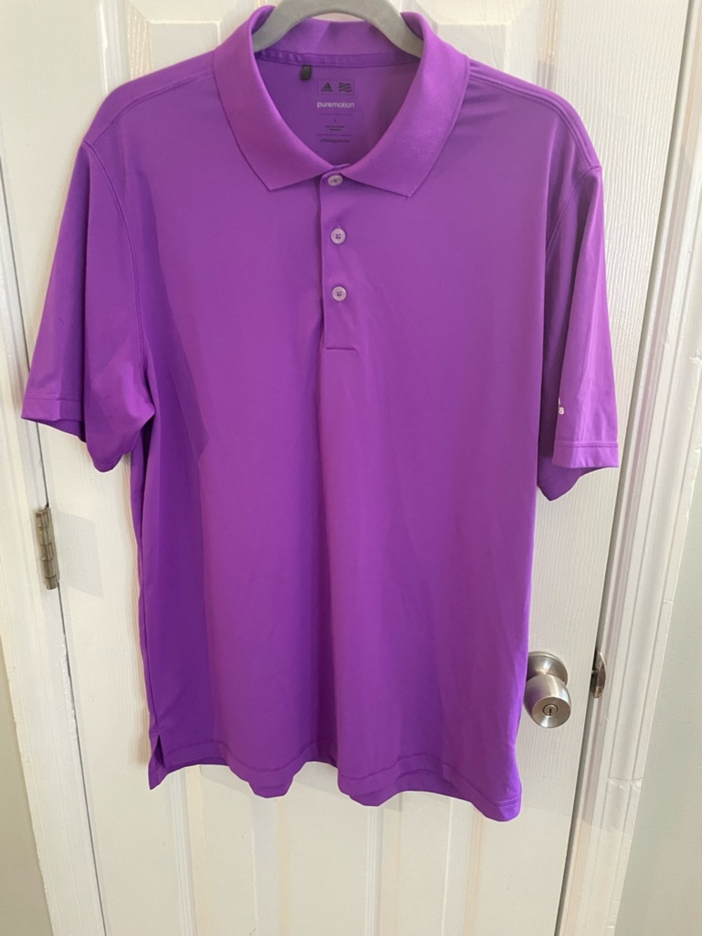 Adidas Purple Performance Golf Polo Size Large